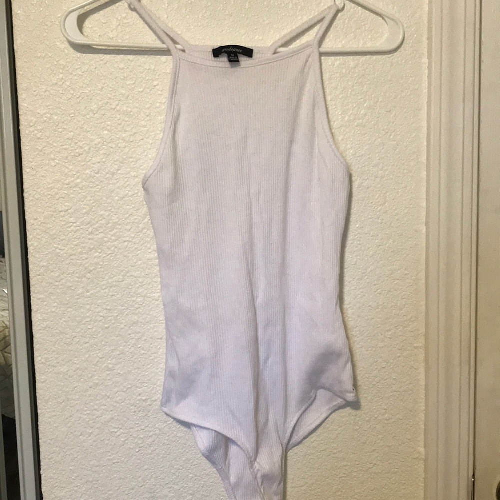 White halter bodysuit